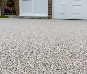 image of a resin driveway with a double garage